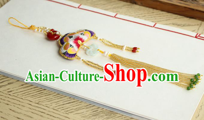 Chinese National Beads Tassel Jade Pendant Classical Qipao Dress Embroidered Sachet Brooch Chinese National Beads Tassel Jade Pendant Classical Qipao Dress Embroidered Sachet Brooch