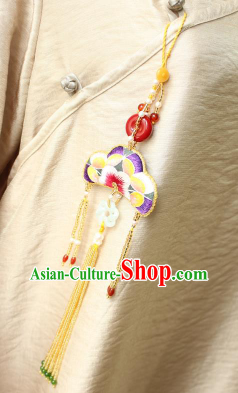 Chinese National Beads Tassel Jade Pendant Classical Qipao Dress Embroidered Sachet Brooch Chinese National Beads Tassel Jade Pendant Classical Qipao Dress Embroidered Sachet Brooch