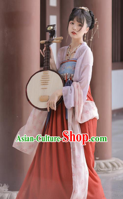 China Traditional Red Hanfu Dress Ancient Tang Dynasty Palace Princess Historical Clothing China Traditional Red Hanfu Dress Ancient Tang Dynasty Palace Princess Historical Clothing