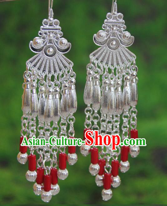 Chinese Handmade Dance Ear Jewelry National Silver Ear Accessories Yannan Ethnic Woman Earrings Chinese Handmade Dance Ear Jewelry National Silver Ear Accessories Yannan Ethnic Woman Earrings