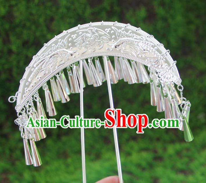 China Handmade Ethnic Folk Dance Hair Stick Miao Nationality Silver Butterfly Hairpin China Handmade Ethnic Folk Dance Hair Stick Miao Nationality Silver Butterfly Hairpin
