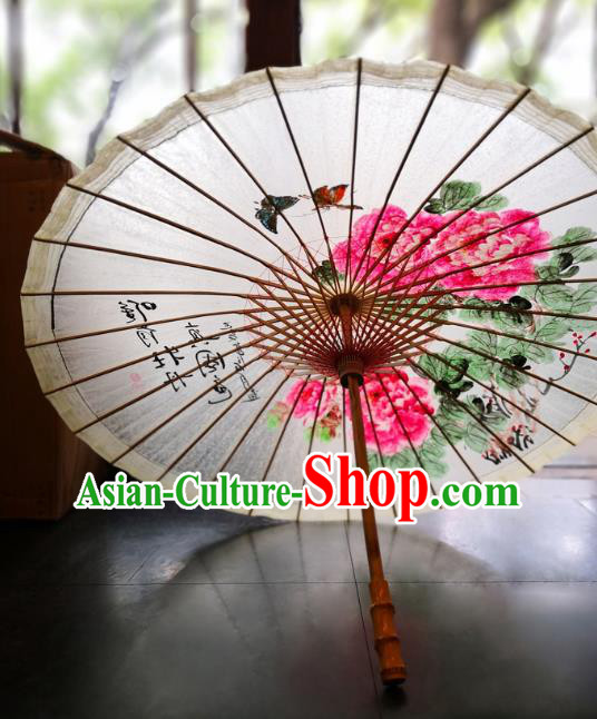 China Traditional Hanfu Oilpaper Umbrella Hand Painting Peony Umbrella Classical Oil Paper Umbrella China Traditional Hanfu Oilpaper Umbrella Hand Painting Peony Umbrella Classical Oil Paper Umbrella