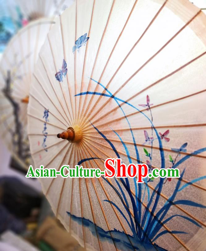China Handmade Oilpaper Umbrella Classical Dance Oil Paper Umbrella Traditional Hanfu Painting Orchids Umbrella China Handmade Oilpaper Umbrella Classical Dance Oil Paper Umbrella Traditional Hanfu Painting Orchids Umbrella