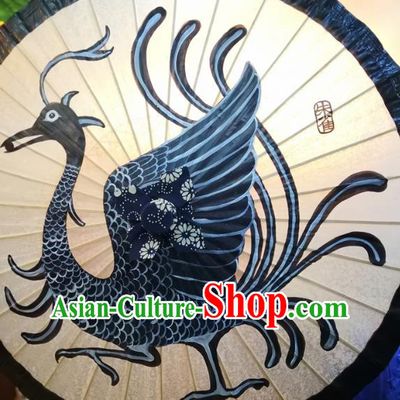 China Traditional Hanfu Painting Rosefinch Orchids Umbrella Handmade Oilpaper Umbrella Ancient Swordsman Oil Paper Umbrella
