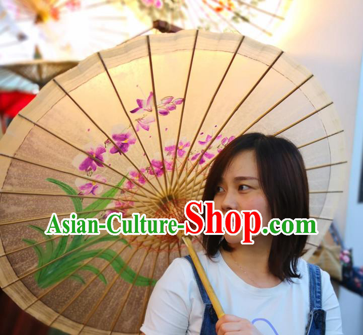 China Ink Painting Phalaenopsis Orchids Oil Paper Umbrella Traditional Hanfu Umbrella Handmade Oilpaper Umbrella China Ink Painting Phalaenopsis Orchids Oil Paper Umbrella Traditional Hanfu Umbrella Handmade Oilpaper Umbrella