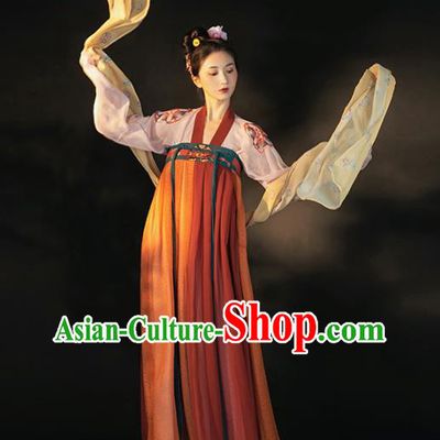 China Traditional Tang Dynasty Palace Lady Historical Clothing Ancient Royal Princess Hanfu Dress