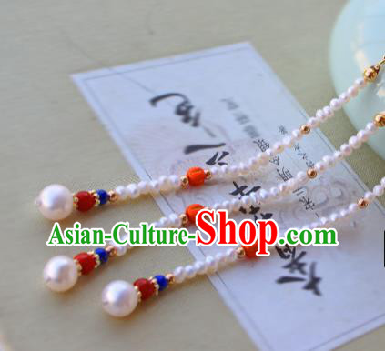 Chinese Traditional Qing Dynasty Pearls Tassel Pendant Ancient Imperial Concubine Brooch Accessories Chinese Traditional Qing Dynasty Pearls Tassel Pendant Ancient Imperial Concubine Brooch Accessories