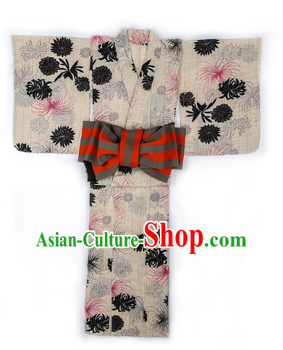 Japanese Traditional Ink Painting Chrysanthemum Yukata Dress Asian Japan Hanabi Taikai Kimono Costume Japanese Traditional Ink Painting Chrysanthemum Yukata Dress Asian Japan Hanabi Taikai Kimono Costume
