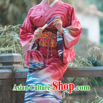 Asian Japan Bride Red Homongi Kimono Japanese Traditional Wedding Costumes