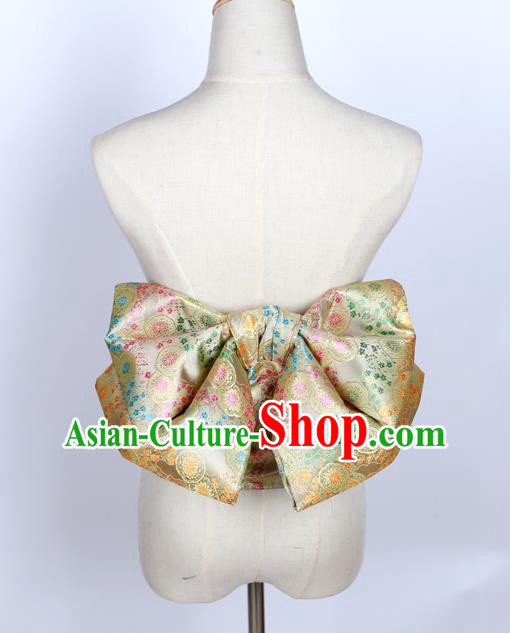 Japan Traditional Yukata Golden Brocade Waistband Japanese Kimono Belt Japan Traditional Yukata Golden Brocade Waistband Japanese Kimono Belt