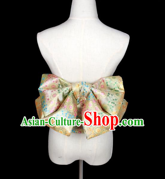 Japan Traditional Yukata Golden Brocade Waistband Japanese Kimono Belt Japan Traditional Yukata Golden Brocade Waistband Japanese Kimono Belt