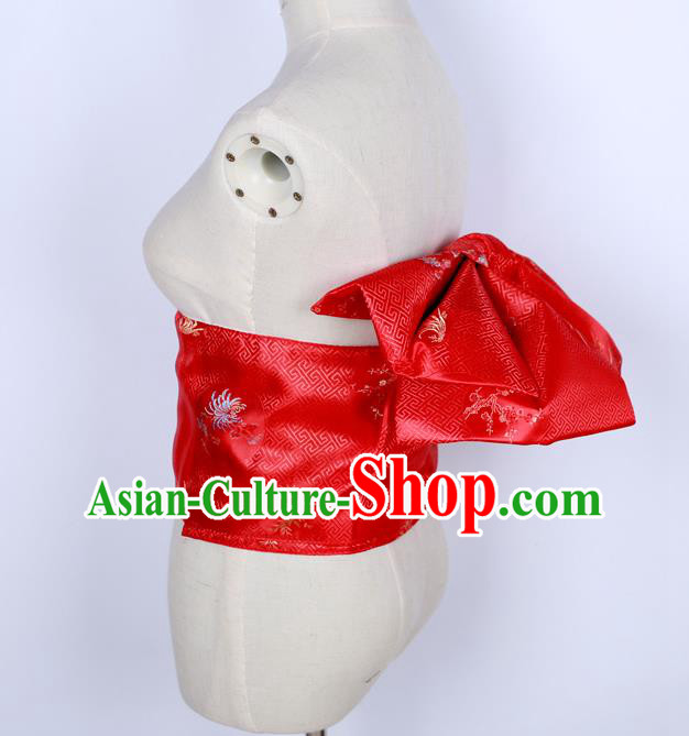 Japanese Kimono Red Brocade Belt Japan Traditional Yukata Waistband Japanese Kimono Red Brocade Belt Japan Traditional Yukata Waistband