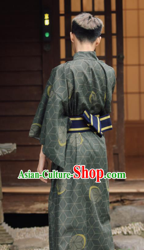 Japanese Cosplay Samurai Clothing Asian Japan Traditional Dark Green Yukata Japanese Cosplay Samurai Clothing Asian Japan Traditional Dark Green Yukata