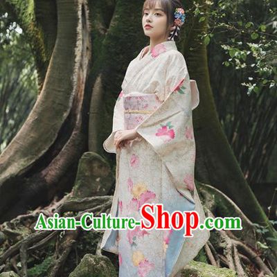 Japanese Traditional Summer Festival Yukata Dress Asian Japan Printing Furisode Kimono Clothing