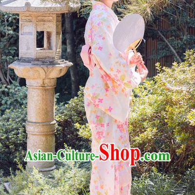 Japanese Traditional Young Woman Yukata Dress Asian Japan Summer Festival Kimono Costume