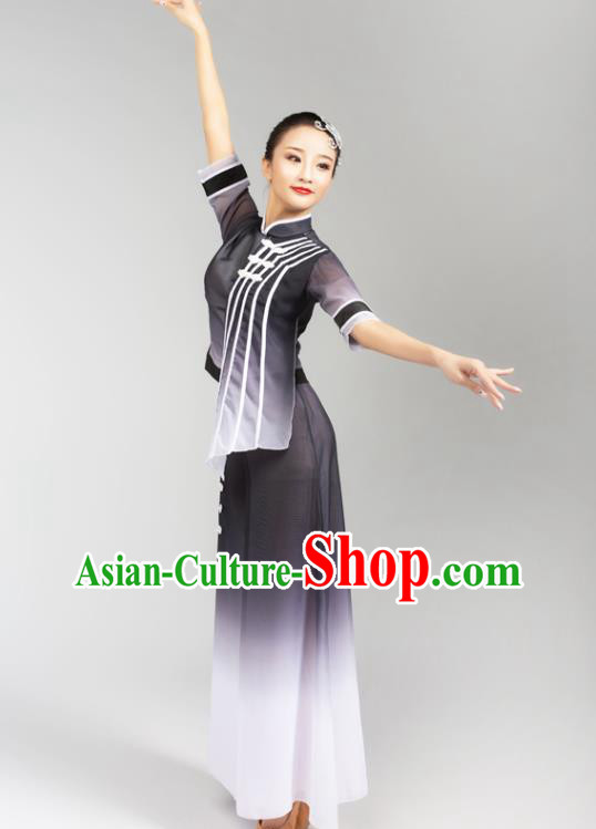 China Fan Dance Yangko Dance Clothing Folk Dance Grey Uniforms China Fan Dance Yangko Dance Clothing Folk Dance Grey Uniforms