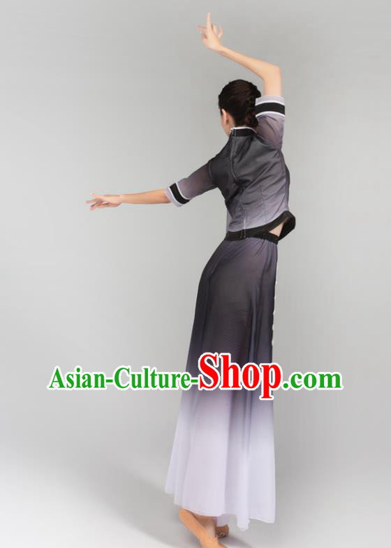 China Fan Dance Yangko Dance Clothing Folk Dance Grey Uniforms China Fan Dance Yangko Dance Clothing Folk Dance Grey Uniforms