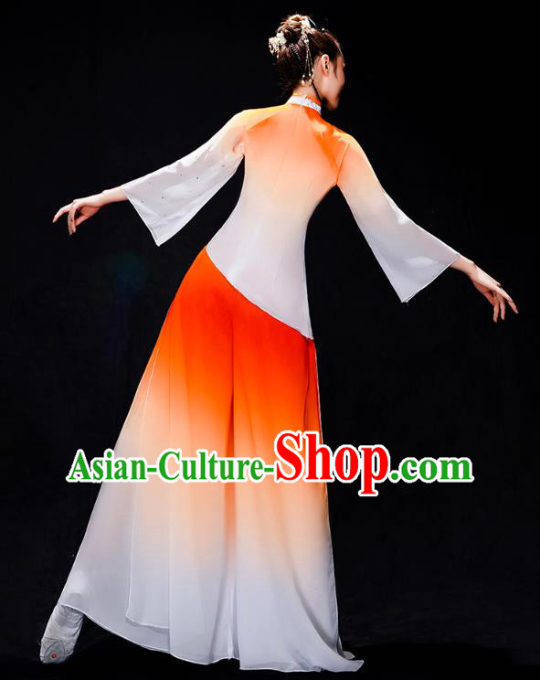 China Folk Dance Performance Orange Uniforms Fan Dance Yangko Dance Clothing China Folk Dance Performance Orange Uniforms Fan Dance Yangko Dance Clothing