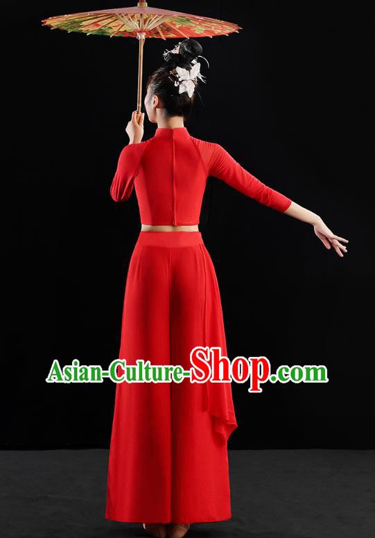 Chinese Traditional Classical Dance Costumes Fan Dance Red Outfits Umbrella Dance Clothing Chinese Traditional Classical Dance Costumes Fan Dance Red Outfits Umbrella Dance Clothing