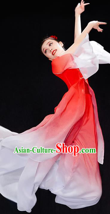 Chinese Woman Fan Dance Red Outfits Umbrella Dance Clothing Traditional Classical Dance Costumes Chinese Woman Fan Dance Red Outfits Umbrella Dance Clothing Traditional Classical Dance Costumes