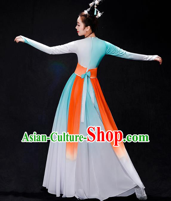 Chinese Classical Dance Costumes Hanfu Dance Blue Dress Traditional Umbrella Dance Clothing Chinese Classical Dance Costumes Hanfu Dance Blue Dress Traditional Umbrella Dance Clothing