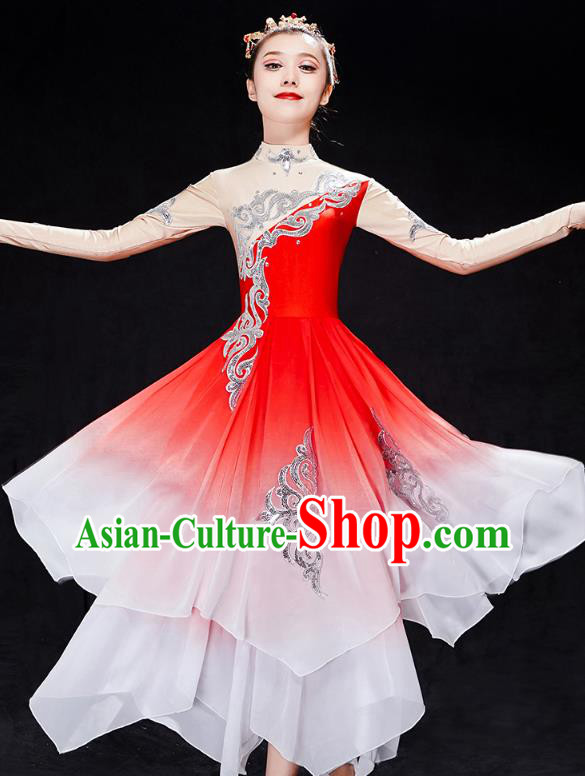 Chinese Traditional Umbrella Dance Clothing Classical Dance Costumes Group Dance Red Dress Chinese Traditional Umbrella Dance Clothing Classical Dance Costumes Group Dance Red Dress