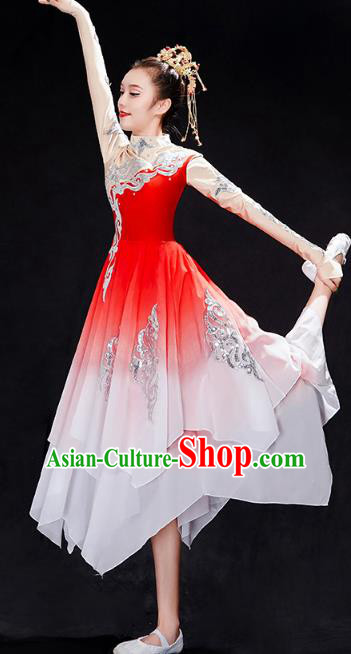 Chinese Traditional Umbrella Dance Clothing Classical Dance Costumes Group Dance Red Dress Chinese Traditional Umbrella Dance Clothing Classical Dance Costumes Group Dance Red Dress