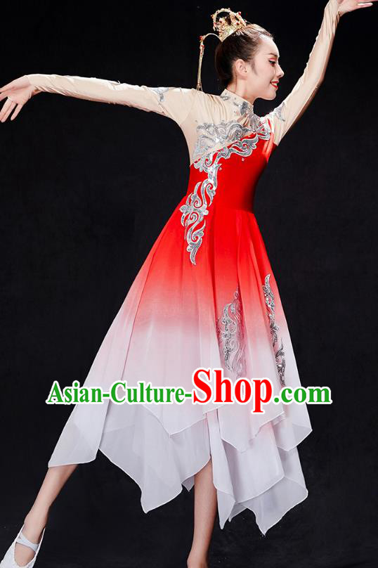 Chinese Traditional Umbrella Dance Clothing Classical Dance Costumes Group Dance Red Dress Chinese Traditional Umbrella Dance Clothing Classical Dance Costumes Group Dance Red Dress