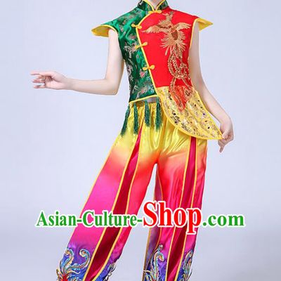 China Folk Dance Clothing Drum Dance Costume Yangko Dance Group Dance Uniforms