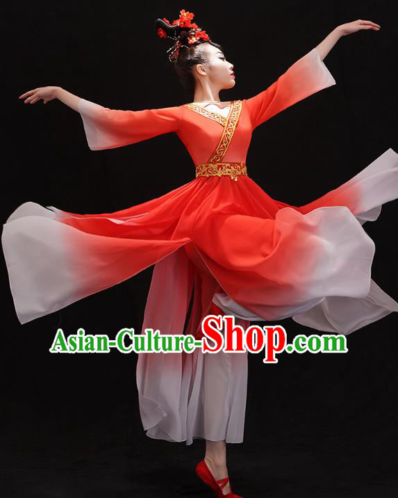 Chinese Woman Solo Dance Red Outfits Traditional Umbrella Dance Dress Classical Ballet Dance Clothing Chinese Woman Solo Dance Red Outfits Traditional Umbrella Dance Dress Classical Ballet Dance Clothing