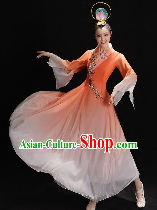Chinese Classical Dance Costumes Umbrella Dance Orange Dress Traditional Mangzhong Dance Performance Clothing Chinese Classical Dance Costumes Umbrella Dance Orange Dress Traditional Mangzhong Dance Performance Clothing