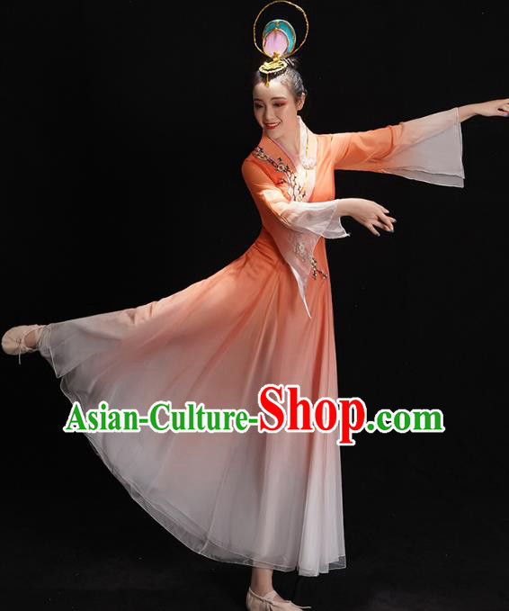 Chinese Classical Dance Costumes Umbrella Dance Orange Dress Traditional Mangzhong Dance Performance Clothing Chinese Classical Dance Costumes Umbrella Dance Orange Dress Traditional Mangzhong Dance Performance Clothing