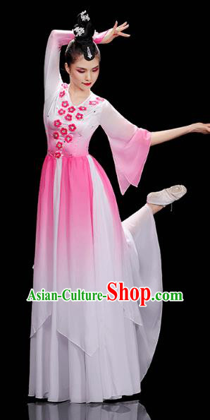 Chinese Traditional Fan Dance Performance Clothing Classical Dance Costumes Umbrella Dance Pink Dress Chinese Traditional Fan Dance Performance Clothing Classical Dance Costumes Umbrella Dance Pink Dress