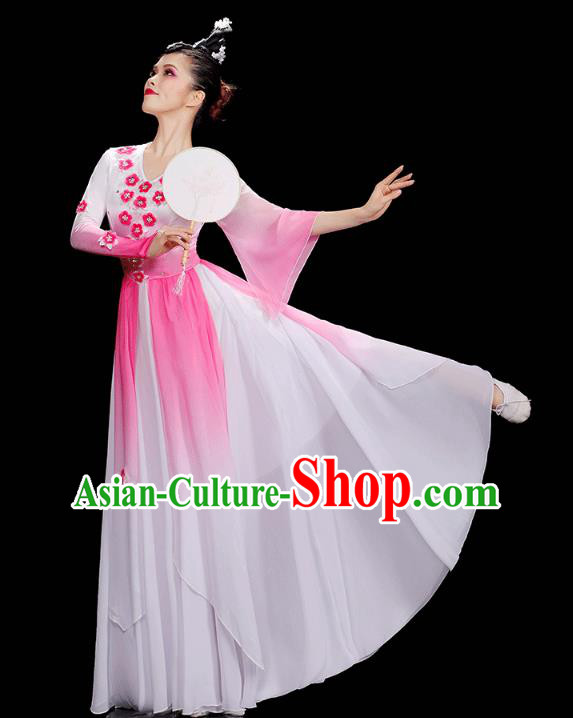 Chinese Traditional Fan Dance Performance Clothing Classical Dance Costumes Umbrella Dance Pink Dress Chinese Traditional Fan Dance Performance Clothing Classical Dance Costumes Umbrella Dance Pink Dress