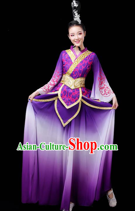 Chinese Traditional Court Dance Performance Clothing Classical Dance Costume Umbrella Dance Purple Dress