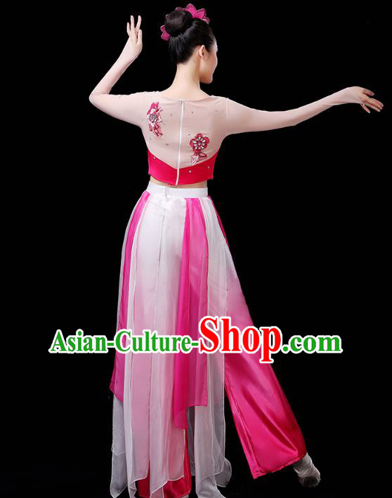 Chinese Traditional Solo Dance Performance Clothing Classical Dance Costume Umbrella Dance Rosy Dress Chinese Traditional Solo Dance Performance Clothing Classical Dance Costume Umbrella Dance Rosy Dress