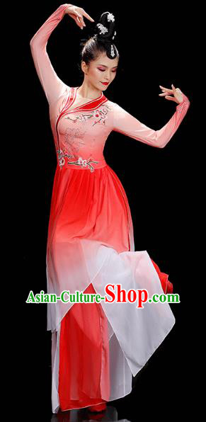 Chinese Umbrella Dance Red Dress Traditional Fan Dance Performance Clothing Classical Dance Costumes Chinese Umbrella Dance Red Dress Traditional Fan Dance Performance Clothing Classical Dance Costumes