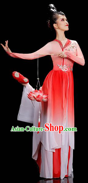 Chinese Umbrella Dance Red Dress Traditional Fan Dance Performance Clothing Classical Dance Costumes Chinese Umbrella Dance Red Dress Traditional Fan Dance Performance Clothing Classical Dance Costumes
