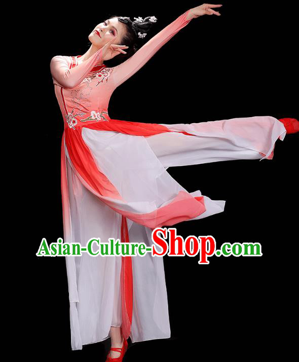 Chinese Umbrella Dance Red Dress Traditional Fan Dance Performance Clothing Classical Dance Costumes Chinese Umbrella Dance Red Dress Traditional Fan Dance Performance Clothing Classical Dance Costumes