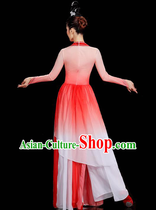 Chinese Umbrella Dance Red Dress Traditional Fan Dance Performance Clothing Classical Dance Costumes Chinese Umbrella Dance Red Dress Traditional Fan Dance Performance Clothing Classical Dance Costumes