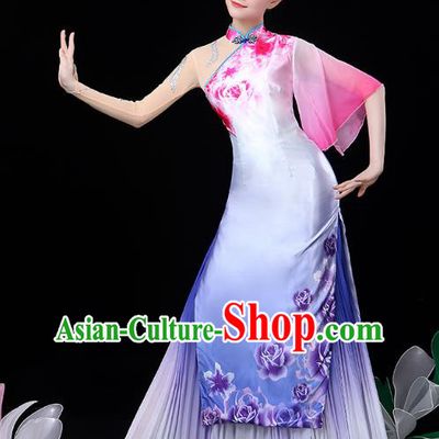 Chinese Classical Dance Solo Dance Costume Umbrella Dance Lilac Dress Traditional Performance Clothing