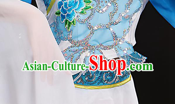 Chinese Umbrella Dance Blue Outfits Traditional Water Sleeve Dance Costume Classical Dance Clothing Chinese Umbrella Dance Blue Outfits Traditional Water Sleeve Dance Costume Classical Dance Clothing