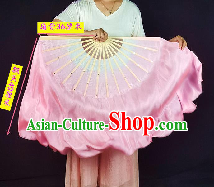 China Classical Dance Silk Fan Yangko Dance Folding Fan Pink Long Ribbon Prop Fan China Classical Dance Silk Fan Yangko Dance Folding Fan Pink Long Ribbon Prop Fan