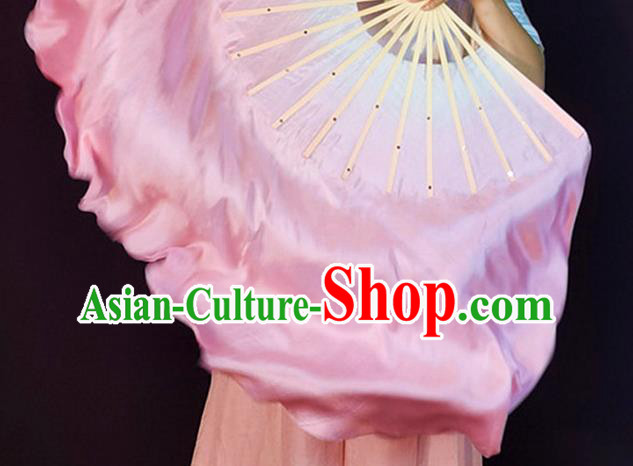 China Classical Dance Silk Fan Yangko Dance Folding Fan Pink Long Ribbon Prop Fan China Classical Dance Silk Fan Yangko Dance Folding Fan Pink Long Ribbon Prop Fan