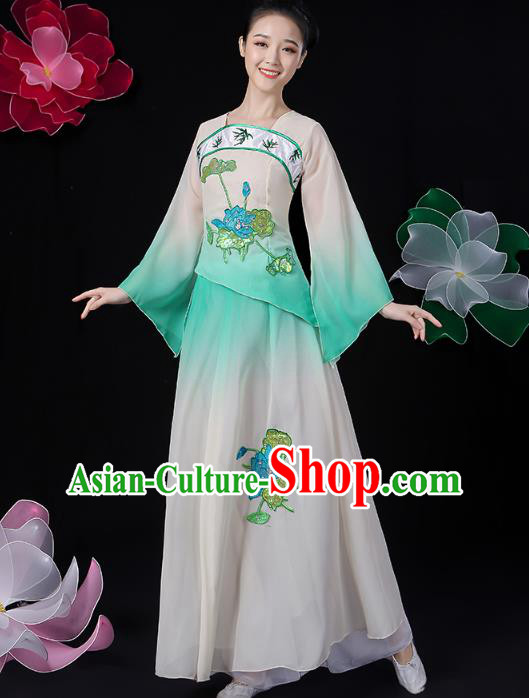Chinese Traditional Lotus Dance Costume Classical Dance Clothing Umbrella Dance Embroidered Outfits Chinese Traditional Lotus Dance Costume Classical Dance Clothing Umbrella Dance Embroidered Outfits