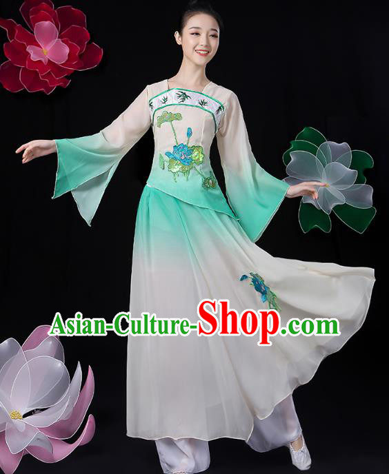 Chinese Traditional Lotus Dance Costume Classical Dance Clothing Umbrella Dance Embroidered Outfits Chinese Traditional Lotus Dance Costume Classical Dance Clothing Umbrella Dance Embroidered Outfits