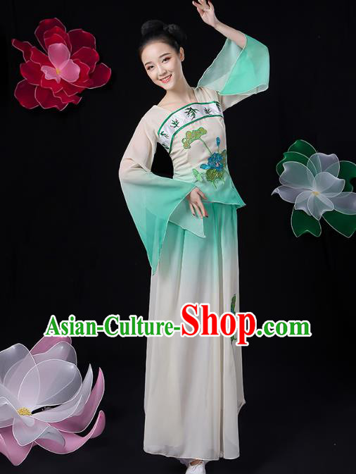 Chinese Traditional Lotus Dance Costume Classical Dance Clothing Umbrella Dance Embroidered Outfits Chinese Traditional Lotus Dance Costume Classical Dance Clothing Umbrella Dance Embroidered Outfits