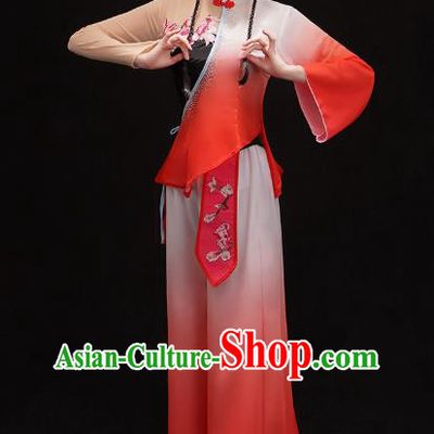 China Yangko Dance Red Uniforms Folk Dance Fan Dance Clothing Group Dance Performance Costume
