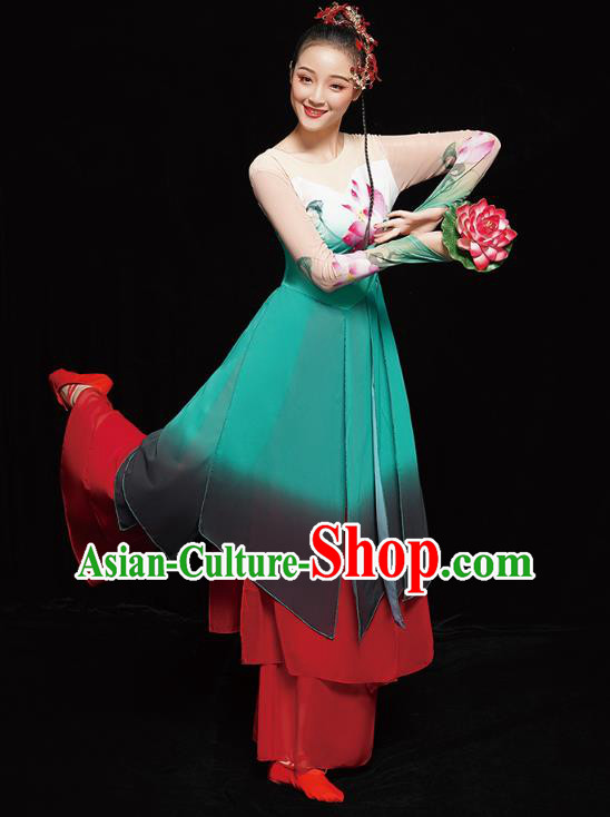 Chinese Traditional Lotus Dance Dress Classical Dance Performance Clothing Umbrella Dance Outfits Chinese Traditional Lotus Dance Dress Classical Dance Performance Clothing Umbrella Dance Outfits