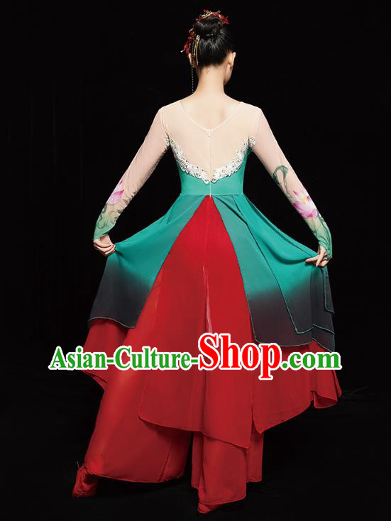 Chinese Traditional Lotus Dance Dress Classical Dance Performance Clothing Umbrella Dance Outfits Chinese Traditional Lotus Dance Dress Classical Dance Performance Clothing Umbrella Dance Outfits